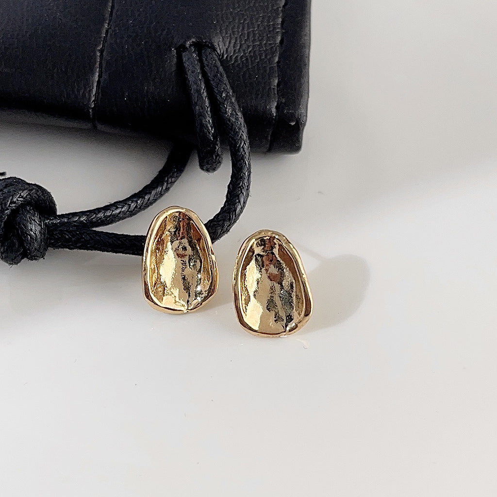 C관 - 고급스러운 곡선 디자인 14K 도금 은침 귀걸이 [3739-3740] 24.04-1