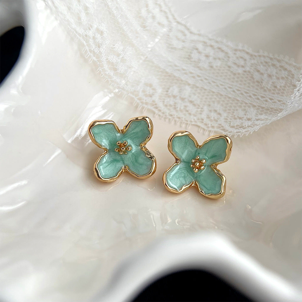 C관 - 민트 색상 여름 새 디자인 숲 속 스타일 2024 14K 도금 귀걸이 [4428-4431] 24.06-4
