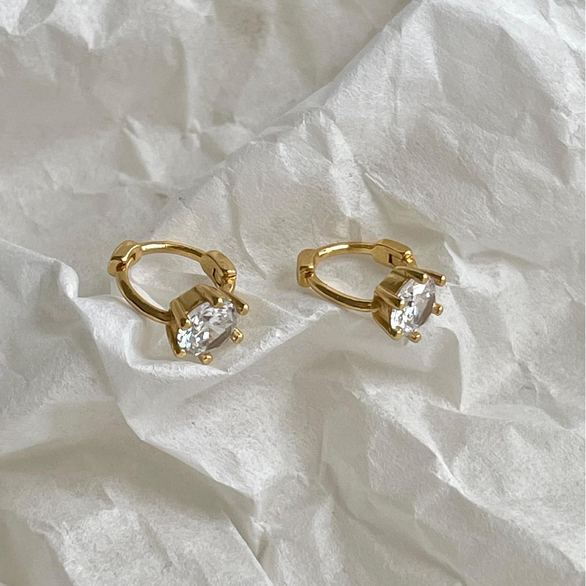 F관 - 925 실버 6프롱 큐빅 귀걸이 [C1420] 25.11-3