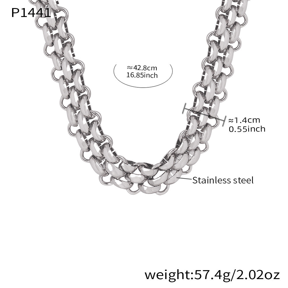 D관 - OT 고리 볼드 체인 18K 도금 스테인리스 스틸 목걸이 팔찌 [P1441] 25.12-2