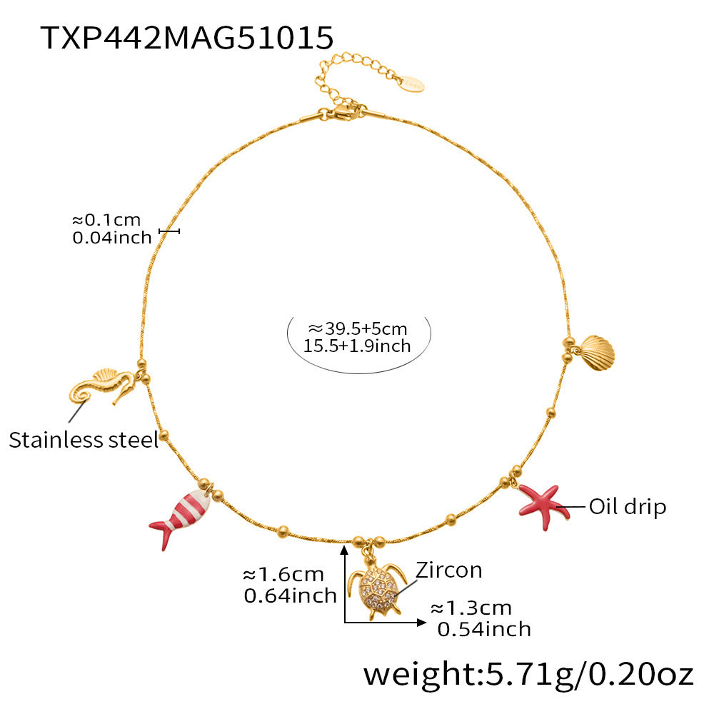 D관 - 스테인리스 스틸 문어 물고기 큐빅 펜던트 목걸이 팔찌 귀걸이 [TXP441] 25.10-4