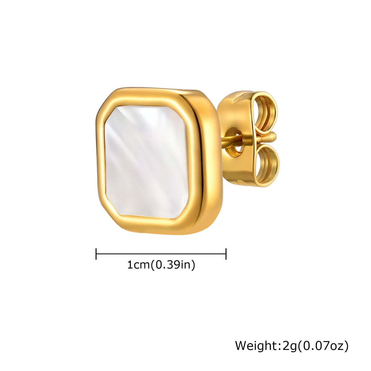 G관 - 스테인리스 스틸 심플 사각 모양 귀걸이 [ES-728] 25.12-2