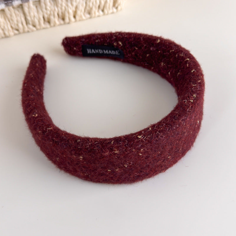 E관 - 모직 니트 금사 와이드 머리띠 [27725] 25.11-4