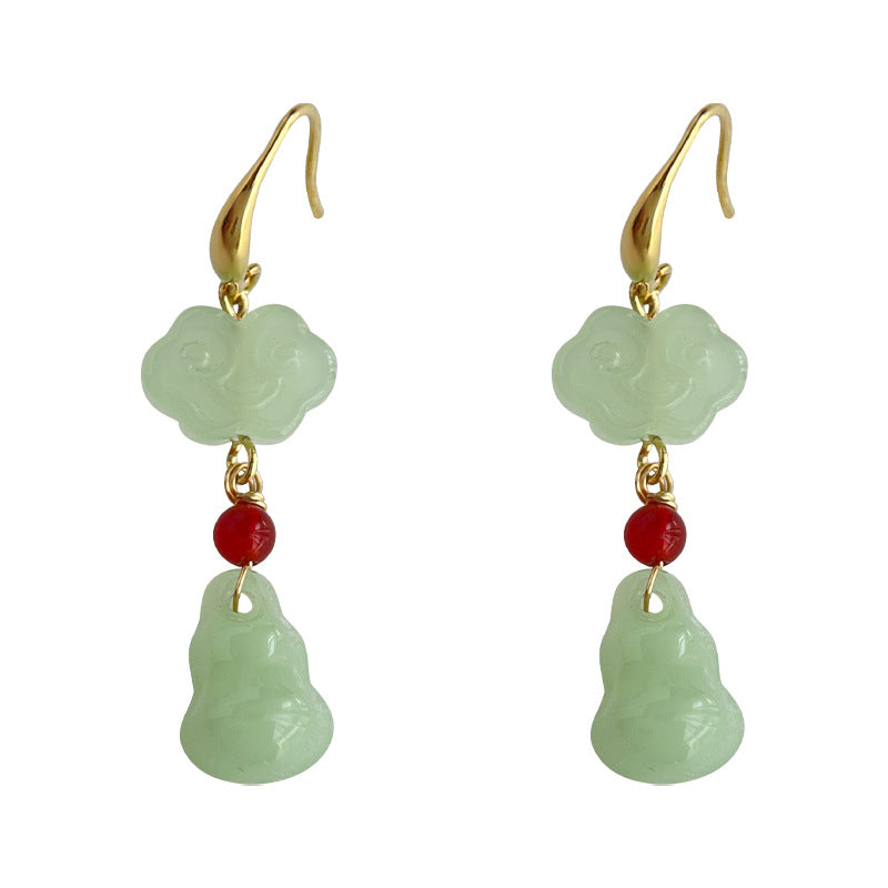 C관 - 14K 도금 복고풍 기하학적 클로버 핸드메이드 귀걸이 [4085] 24.05-3