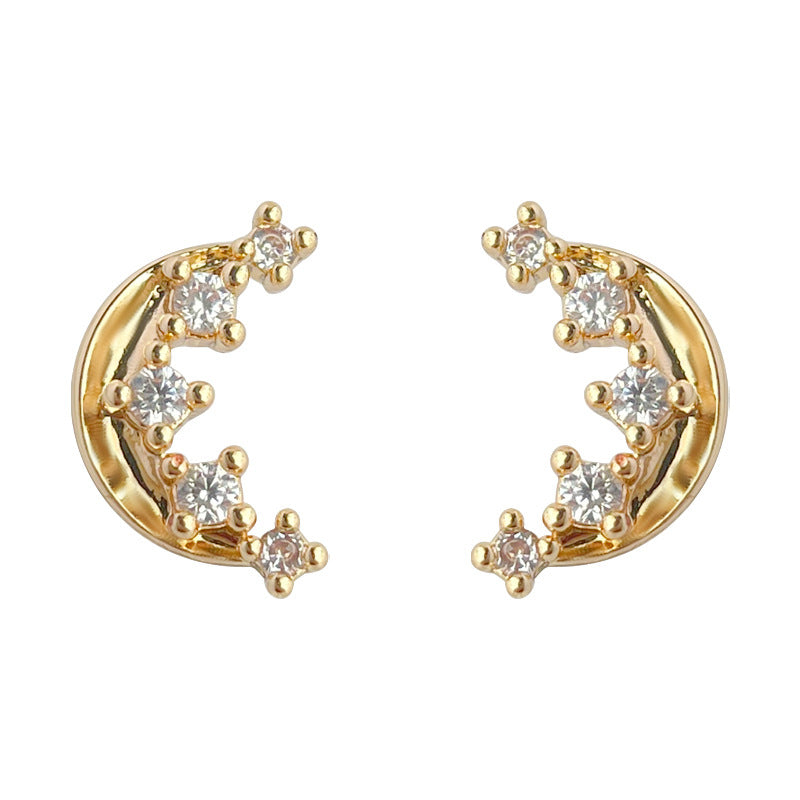 C관 - 미니 초승달 큐빅 은침 귀걸이 [4829] 25.02-1