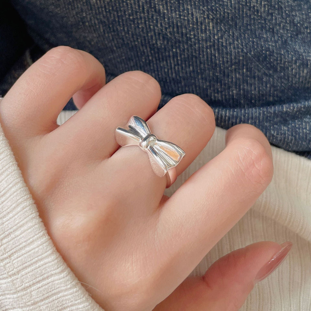 F관 - 925 실버 리본 디자인 반지 [J1894] 25.12-3