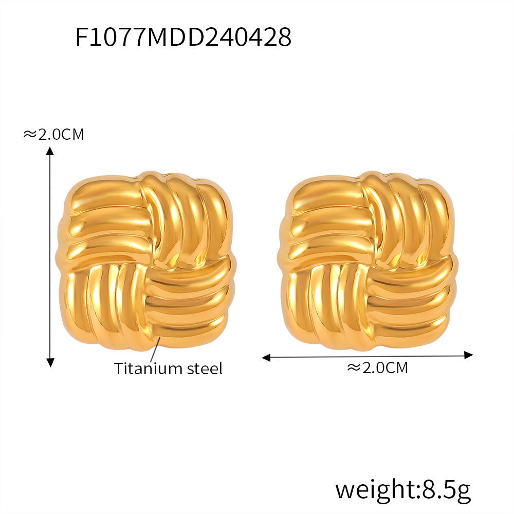D관 - 셀럽 인기 디자인 트렌디 티타늄 스틸 굵은 링 미니멀 디자인 C자형 귀걸이 [F1076-8] 24.05-1