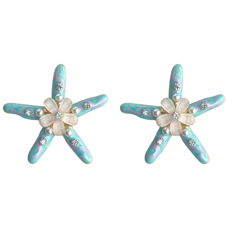 C관 - 해양 테마 별 모양 14K 도금 귀걸이 [4375] 24.06-3