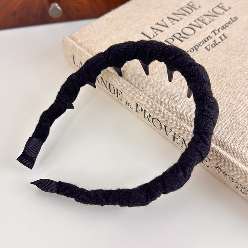 E관 - 소프트 벨벳 패브릭 꼬임 디자인 머리띠 [27499] 25.09-4