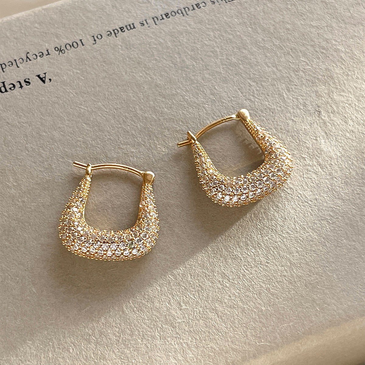 A관 - 925 은침 주머니 디자인 큐빅 후프 귀걸이 [EH-4072] 25.09-4