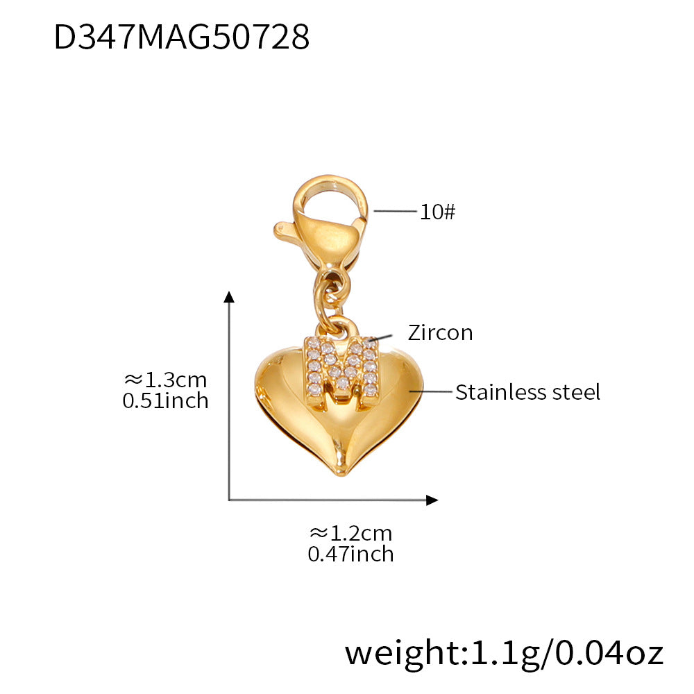 D관 - 18K 도금 스테인리스 스틸 하트 펜던트 목걸이 [P1295-D347] 25.08-1