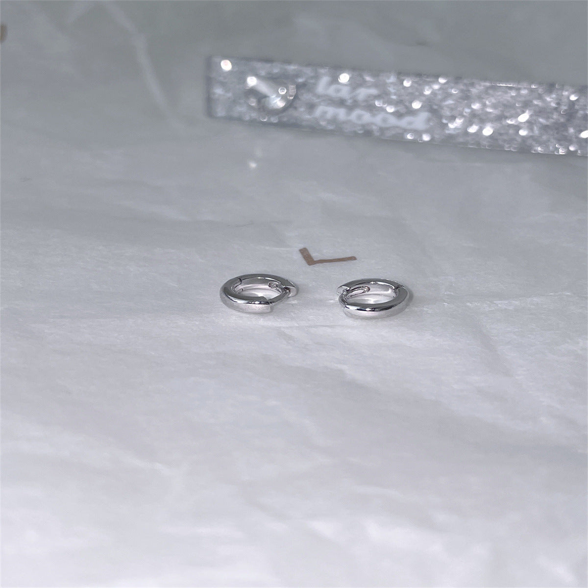 A관 - 925 실버 심플 미니 큐빅 링 귀걸이 [EH-4209] 25.10-3