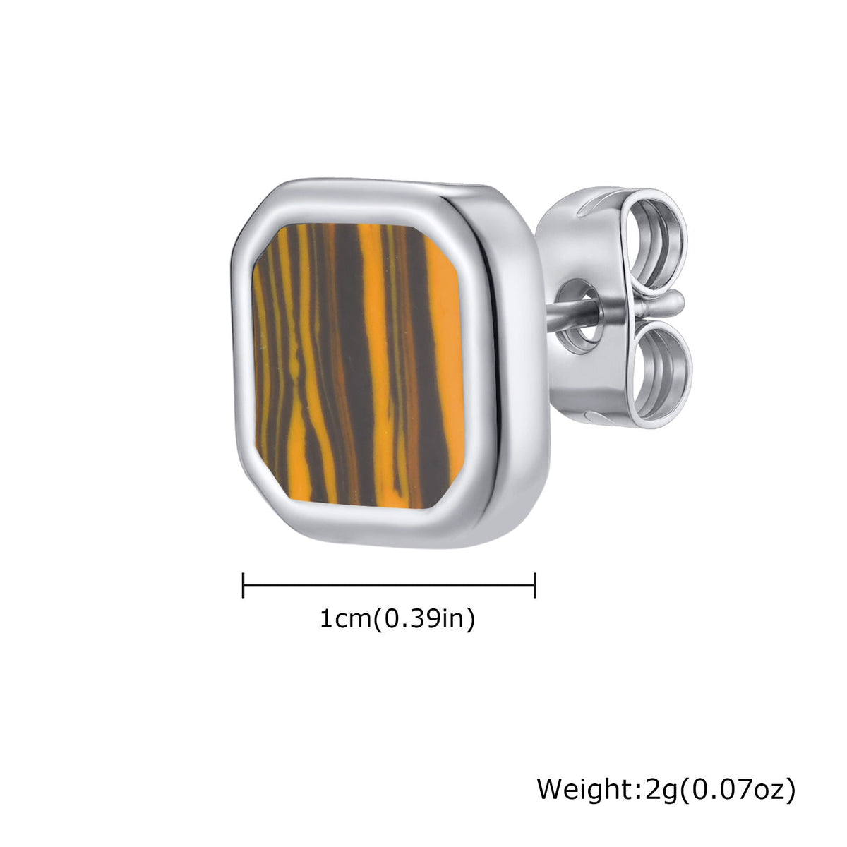 G관 - 스테인리스 스틸 심플 사각 모양 귀걸이 [ES-728] 25.12-2