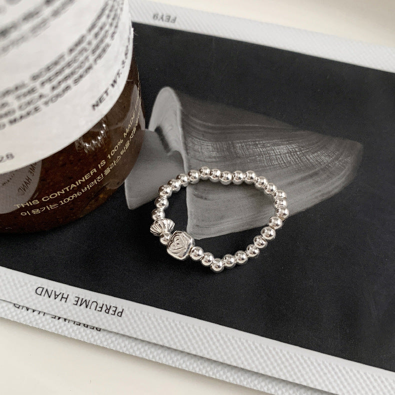 A관 - 클로버 십자가 하트 코끼리 미니 펜던트 925실버 비즈 반지 [RC] 25.11-4