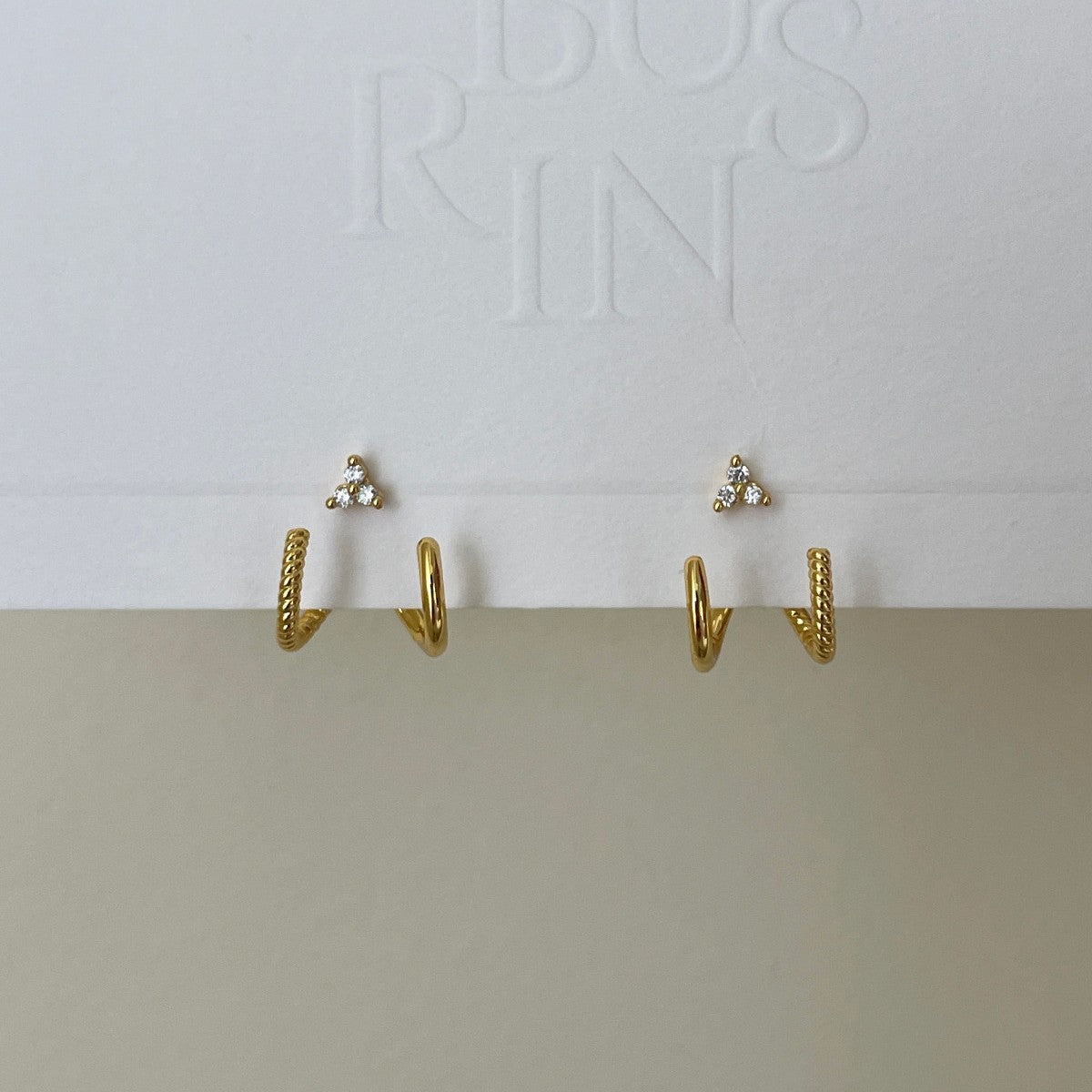 A관 - 삼각 갈고리 모양 큐빅 925 은침 귀걸이 [EH-4289] 25.12-1