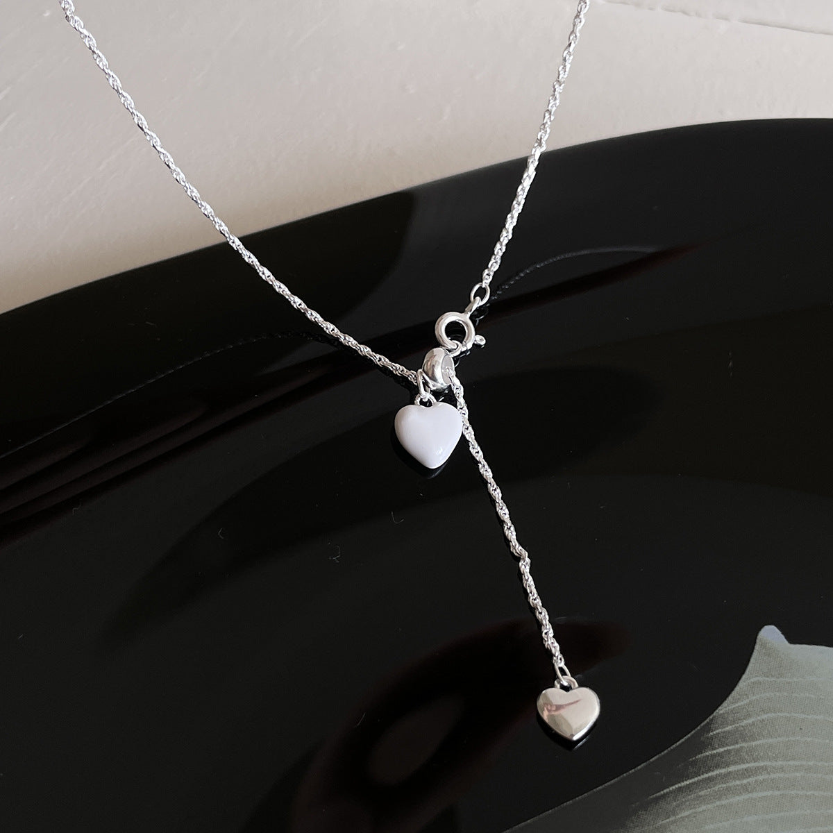 A관 - 925 실버 슬라이드 하트 펜던트 목걸이 [XL-1222] 25.11-1