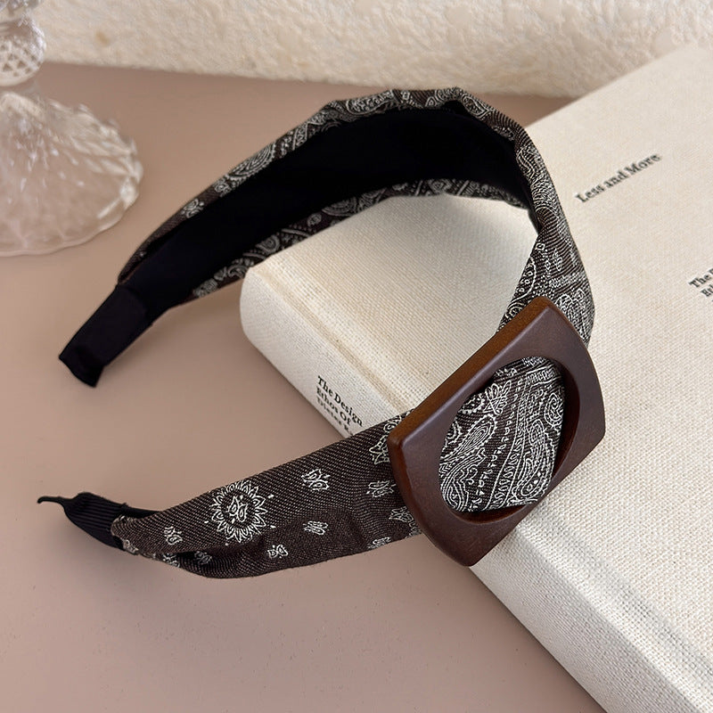 E관 - 멜라드톤 페이즐리 패턴 와이드 머리띠 [27546] 25.10-1