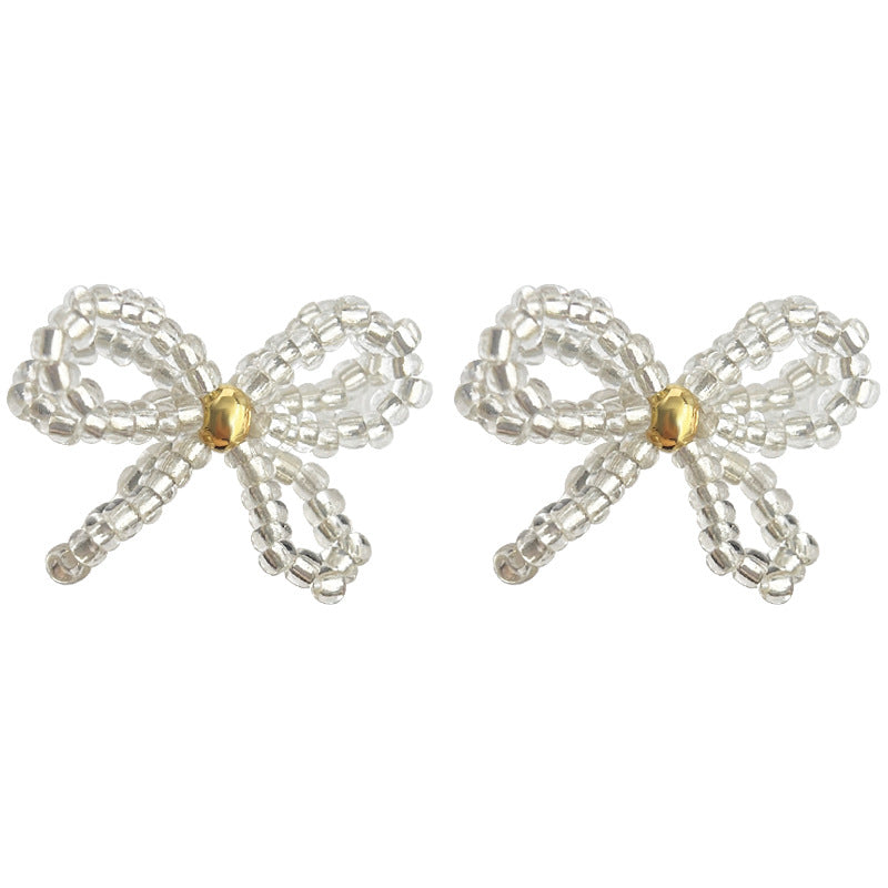 C관 - 14K 도금 글라스 크리스탈 나비 핸드메이드 디자이너 귀걸이 [4498] 24.07-2