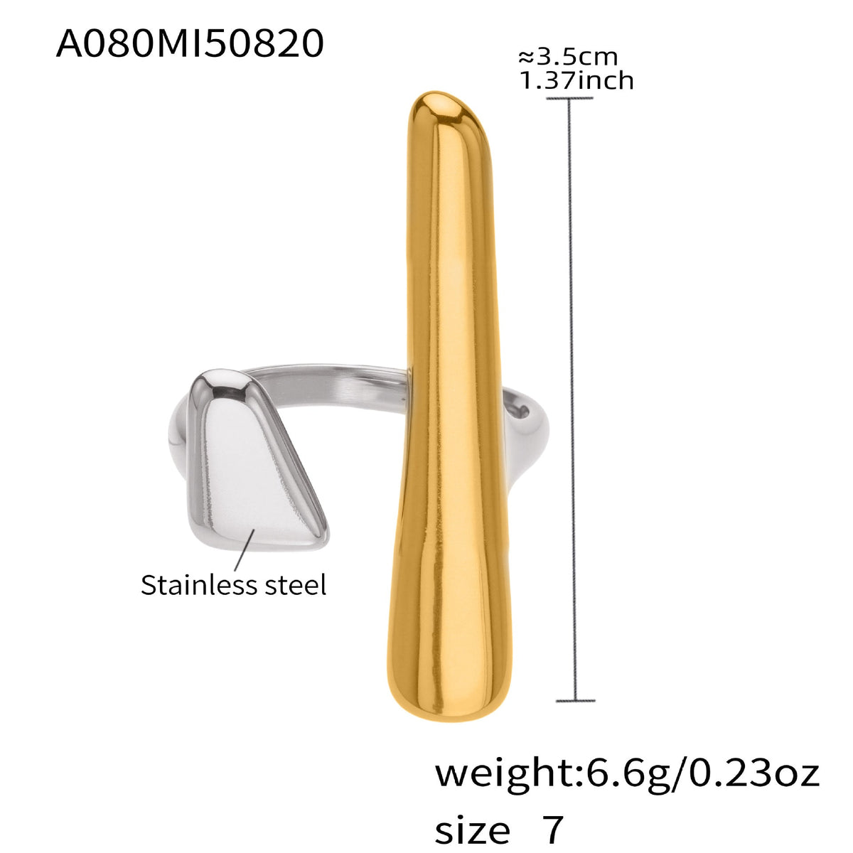 D관 - 스테인리스 스틸 기하학 디자인 오픈형 반지 [A080] 25.09-4
