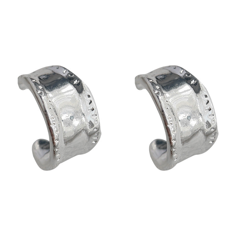 C관 - 개성 있는 작은 진주 기하학 은침 귀걸이 간결하고 고급스러운 귀걸이 [3769] 24.04-2