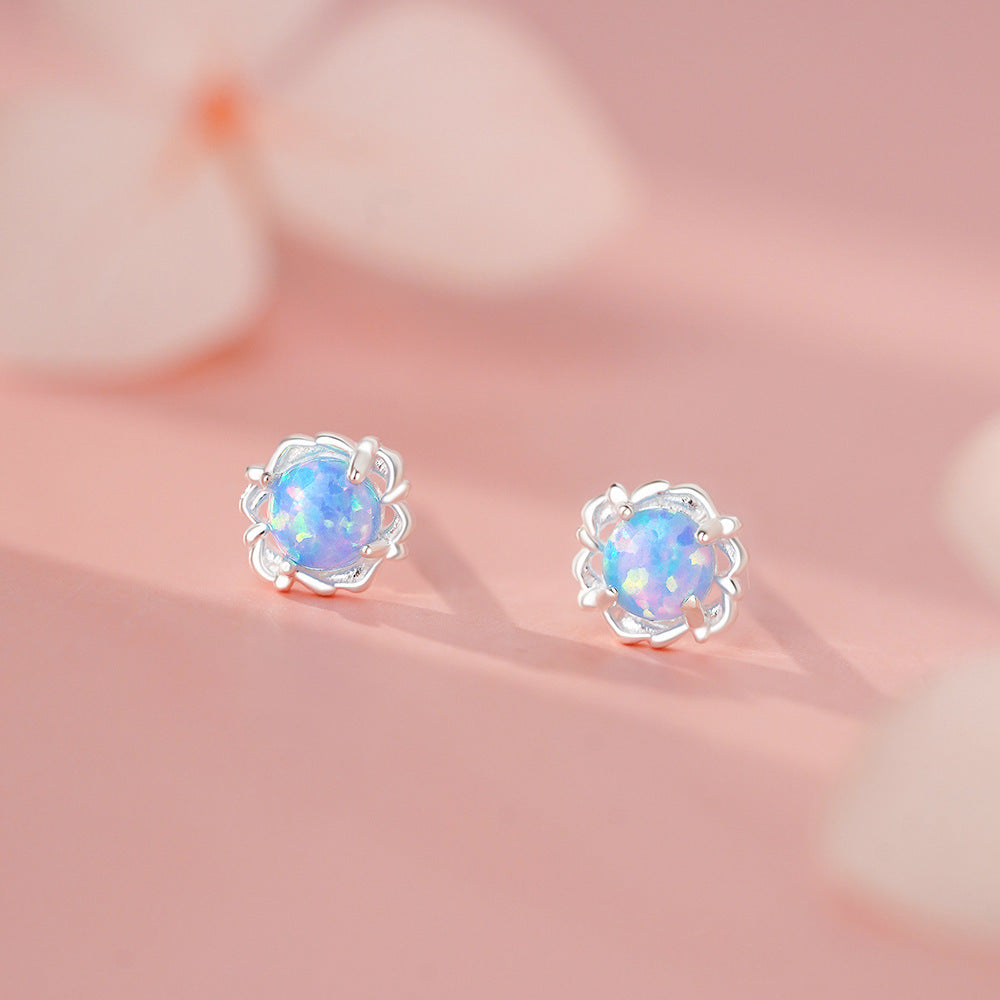 B관 - 999 실버 레이스 오팔 큐빅 귀걸이 [YC2656E_1] 25.11-4