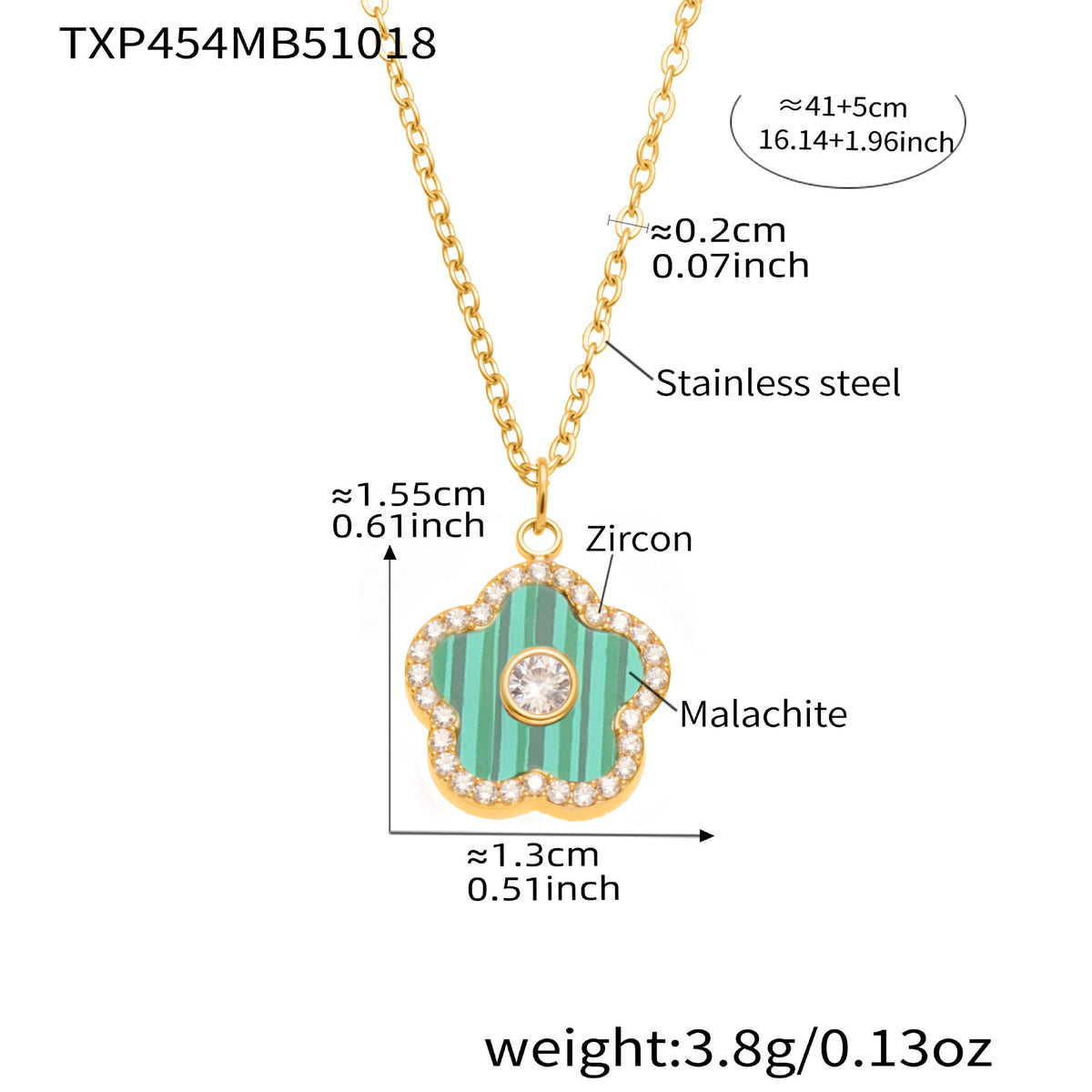 D관 - 스테인리스 스틸 크리스탈 큐브 플라워 큐빅 펜던트 목걸이 팔찌 [TXP453] 25.10-4