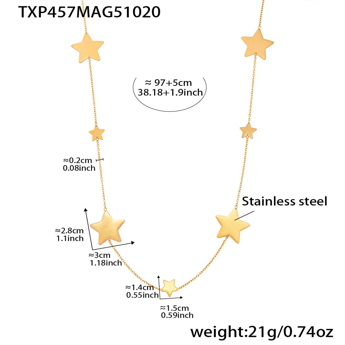 D관 - 스테인리스 18K 도금 별 디자인 목걸이 귀걸이 반지 [TXP457] 25.10-5