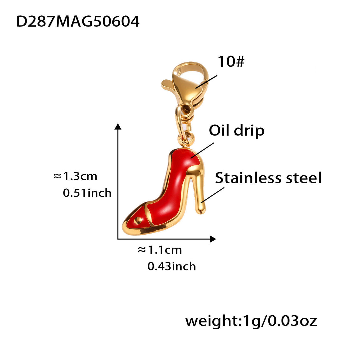 D관 - 18K 도금 체리 DIY 펜던트 스테인리스 스틸 목걸이 [P939] 25.08-2