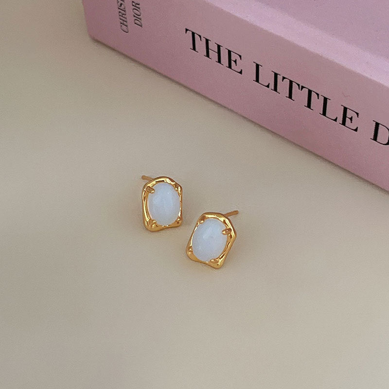 F관 - 925 실버 비정형 큐빅 스터드 귀걸이 [C1222] 25.10-1