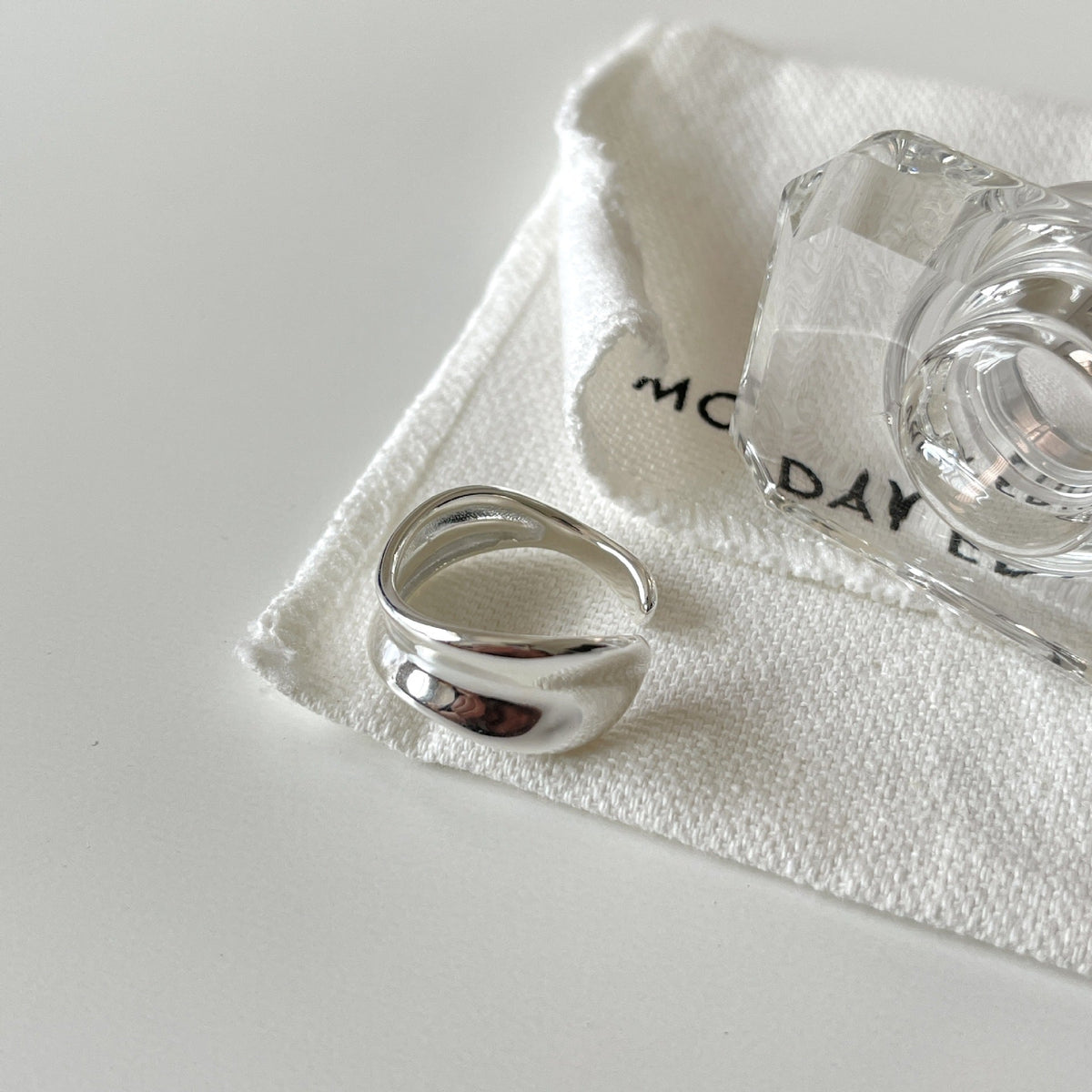 F관 - 925 실버 비정형 볼드 오픈 반지 [J1107] 25.12-1