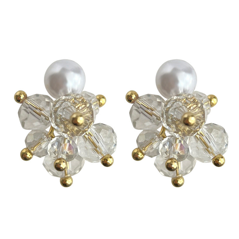 C관 - 유리 크리스탈 고급스러운 수공예 디테일 14K 도금 귀걸이 [4388] 24.06-4