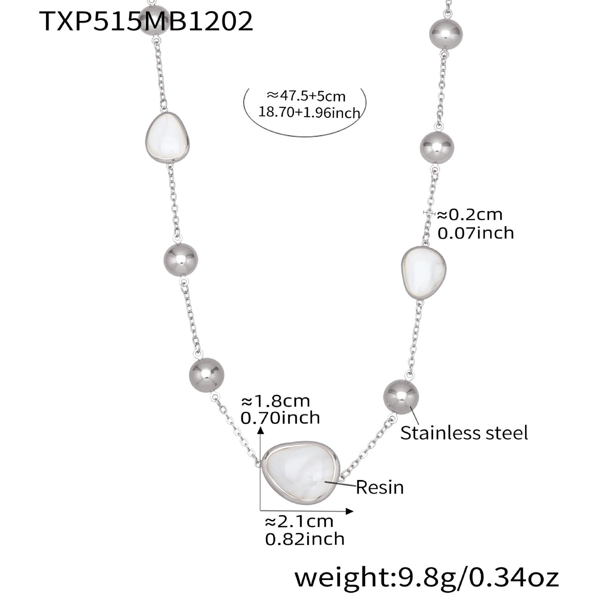 D관 - 컬러 레진 큐빅 하트 18K 도금 스테인리스 스틸 목걸이 팔찌 [TXP515] 25.12-2