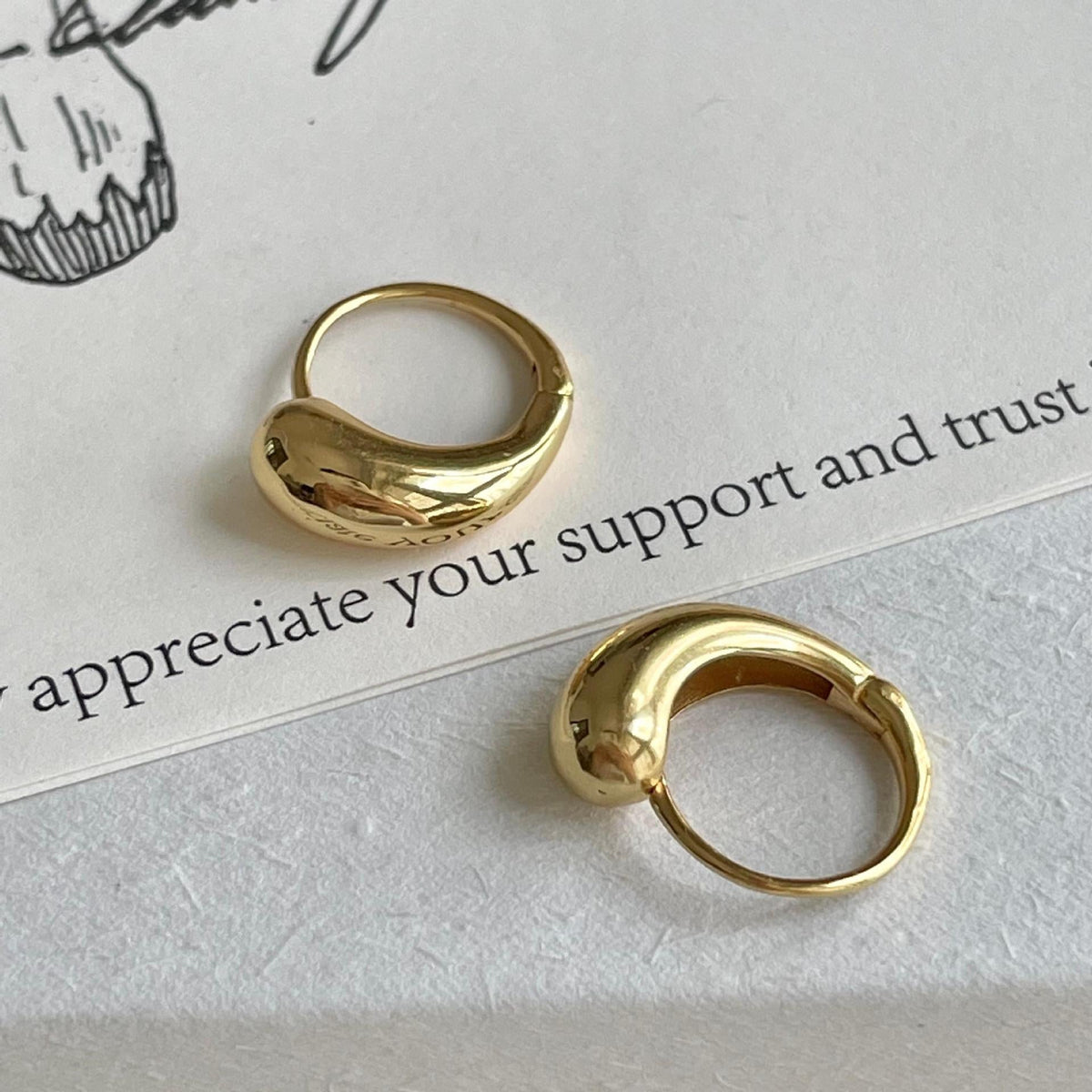 F관 - 925 실버 물방울 디자인 후프 귀걸이 [C1416] 25.11-1