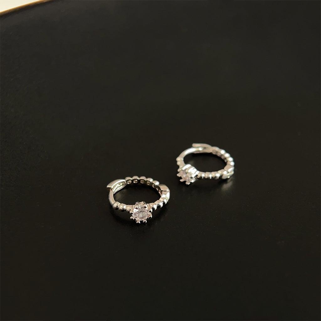 C관 - 미니멀한 스타일 큐빅 원형 귀걸이 [3675-3676] 24.03-5