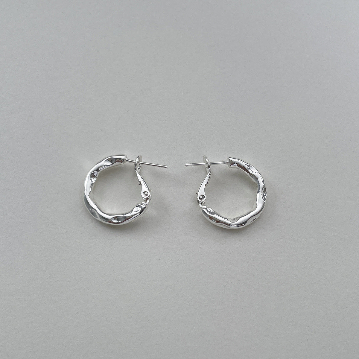A관 - 925 은침 비정형 심플 링 귀걸이 [EH-4122] 25.12-2