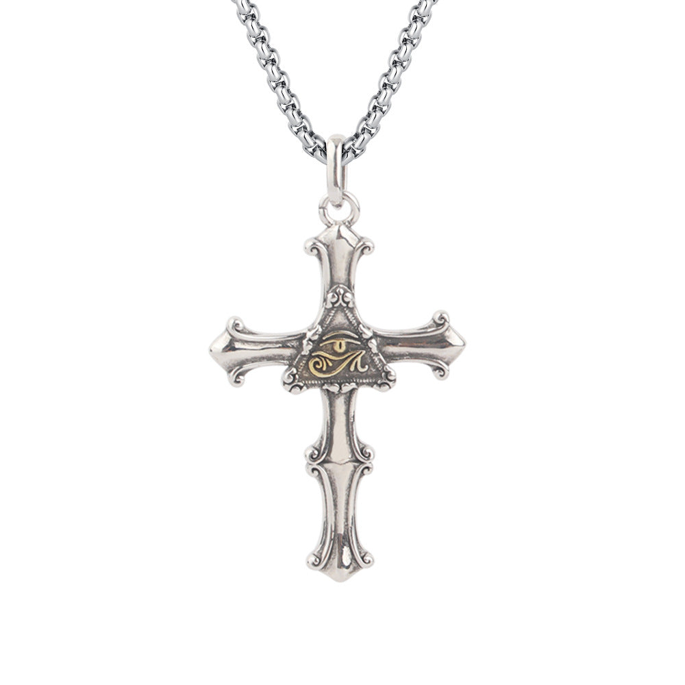 G관 - 호루스의 눈 십자가 펜던트 체인 목걸이 [X1201] 25.10-2