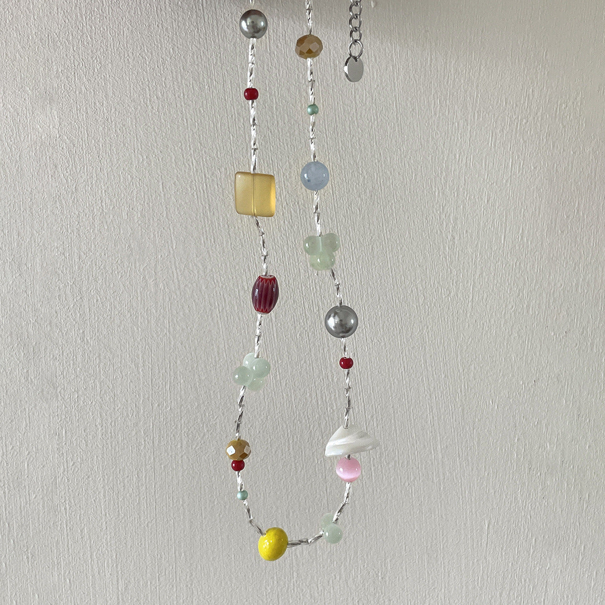 A관 - 컬러 원석 자개 비즈 목걸이 [XL-1215] 25.10-1