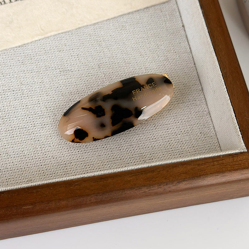 E관 - 프렌치 타원형 셀룰로이드 소형 헤어핀 [24383] 25.10-2