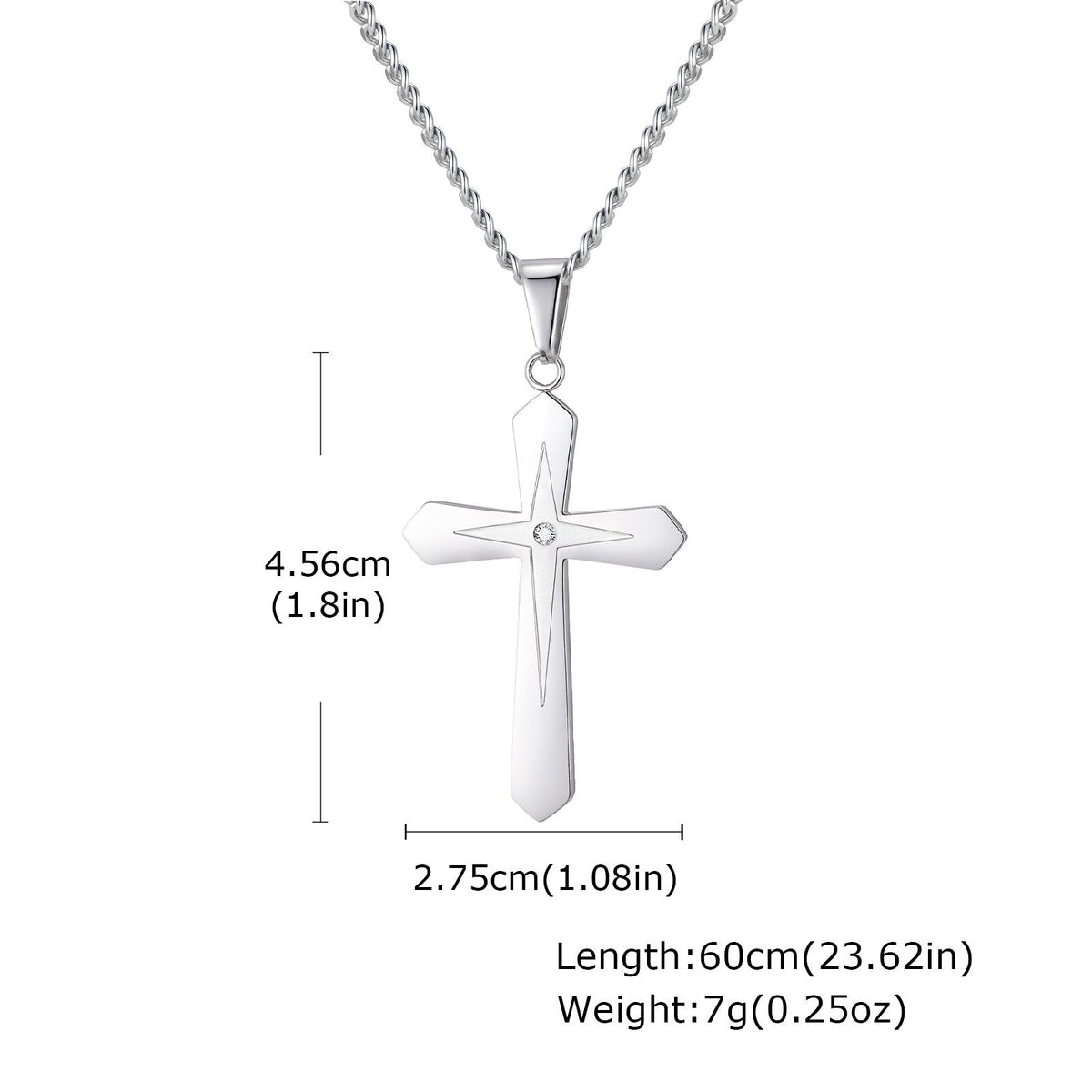 G관 - 스테인리스 스틸 큐빅 십자가 펜던트 진주 목걸이 [PN-2238] 25.10-4