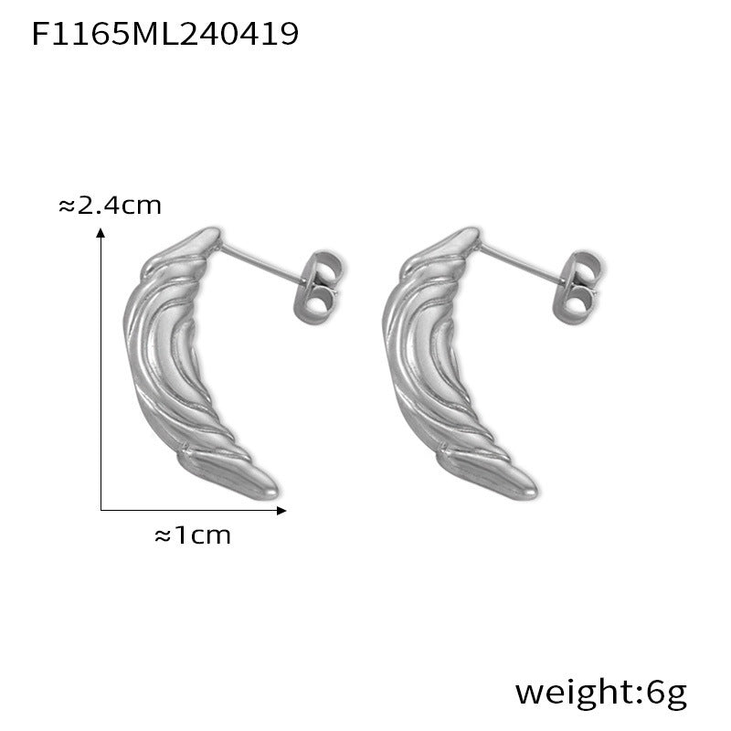 D관 - 금속 니치 유니크 C형 기하학 귀걸이 티타늄 스틸 도금 디자인 귀걸이 [F1152-65] 24.04-4