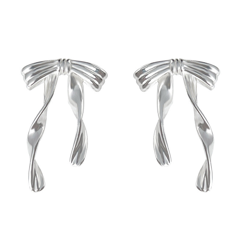 C관 - 리본 테일 매듭 은침 귀걸이 [5103] 25.04-3