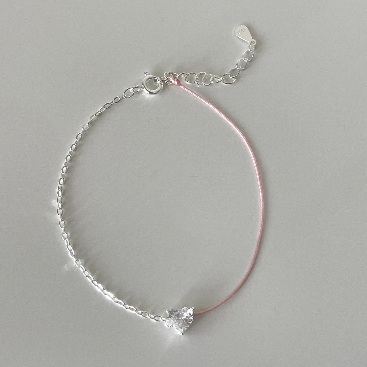 A관 - 925 실버 하트 십자가 디자인 큐빅 팔찌 [SL-487] 25.11-1