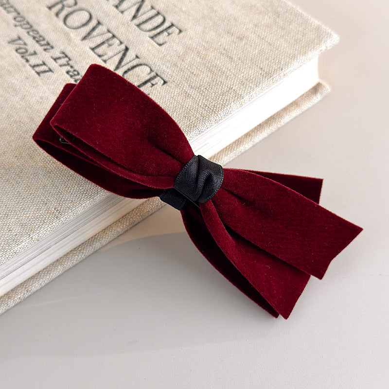 E관 - 벨벳 리본 모양 바나나 집게핀 [27757] 25.12-1