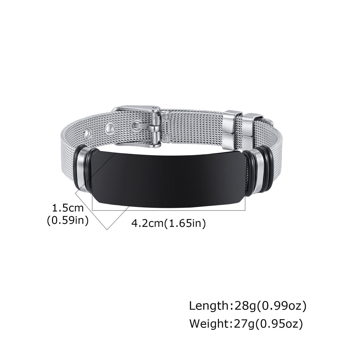 G관 - 무광 플레이트 스테인리스 스틸 시계 팔찌 [BR-2794] 25.12-2