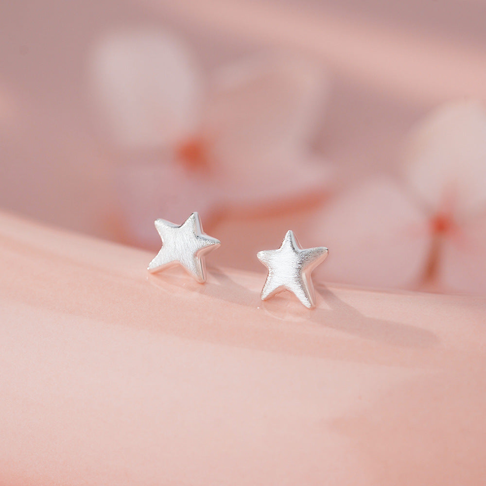 B관 - 999 실버 샌딩 불규칙 별 모양 귀걸이 [YC3448E_1] 25.11-4