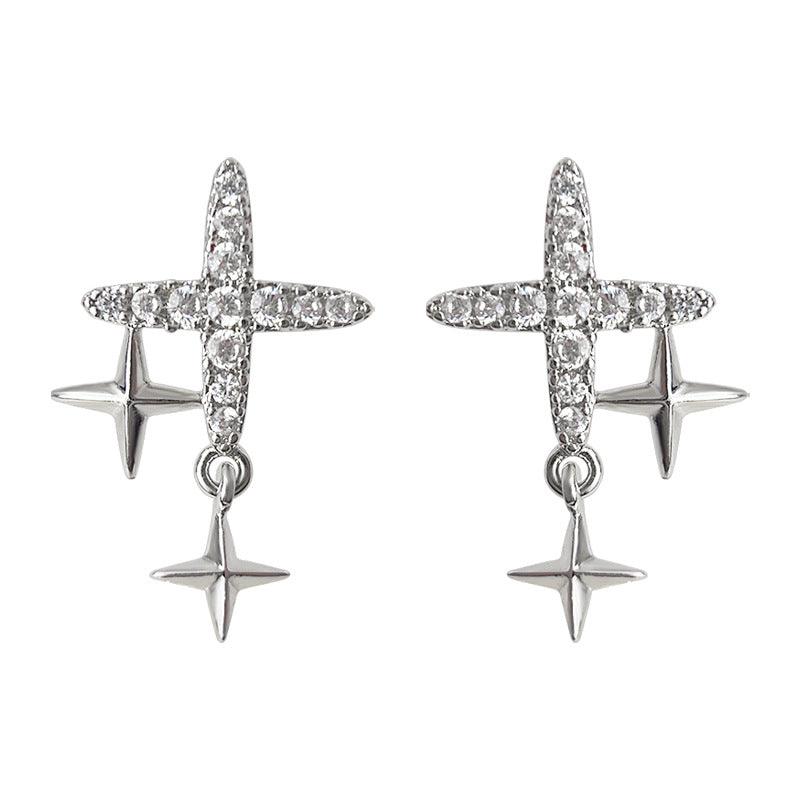 C관 - 팔각 별 큐빅 장식 귀걸이 세련된 귀걸이 [3648] 24.03-4