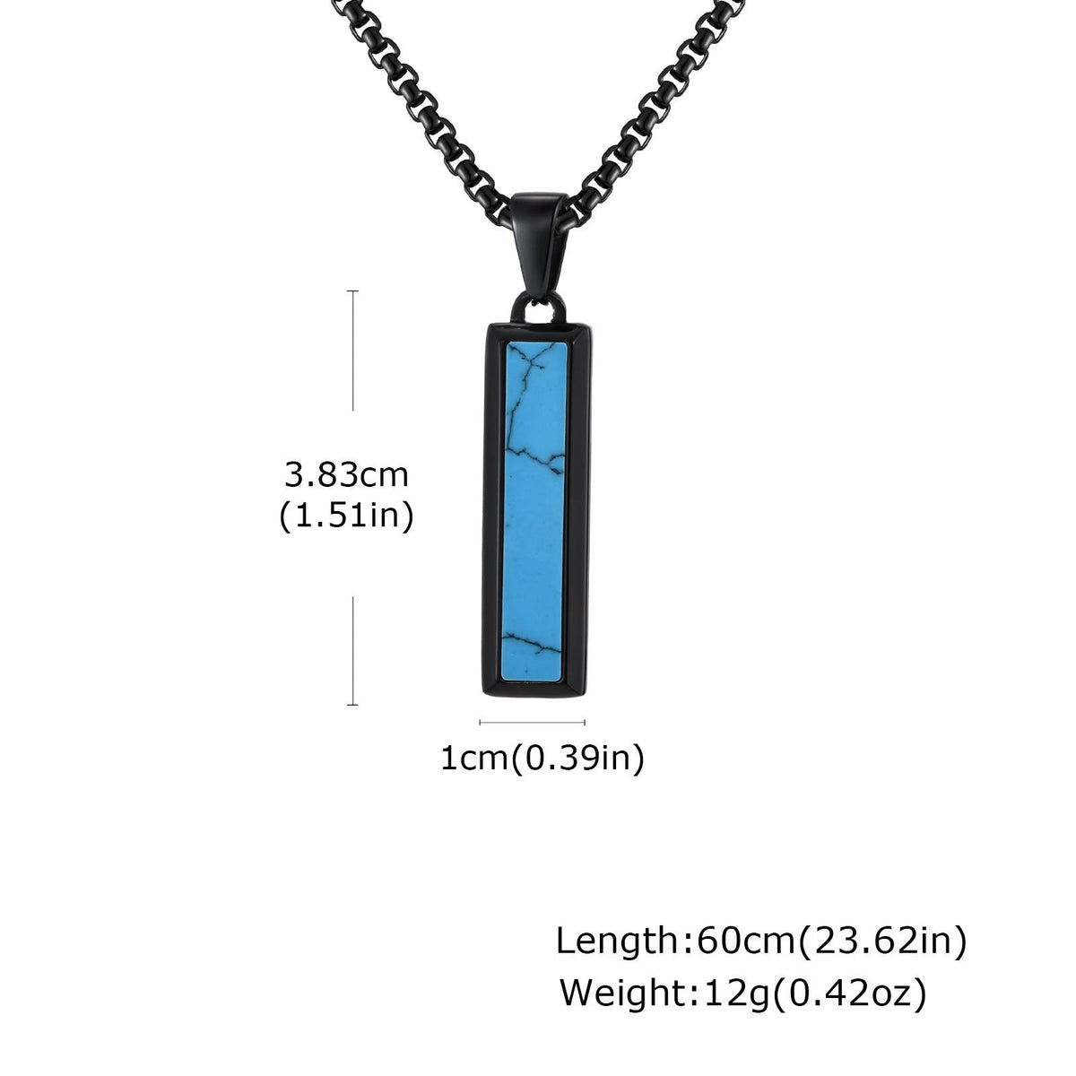 G관 - 스테인리스 오닉스 마노 터키석 펜던트 목걸이 [PN-2221] 25.11-1