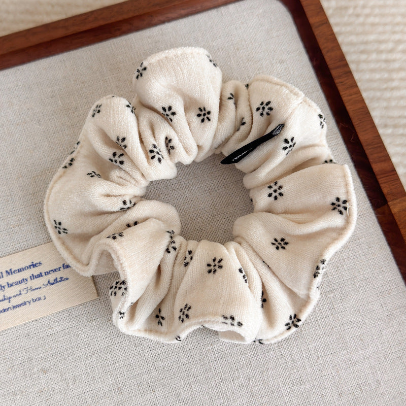 E관 - 코듀로이 미니 꽃무늬 프린팅 곱창 헤어밴드 [27806] 25.12-3