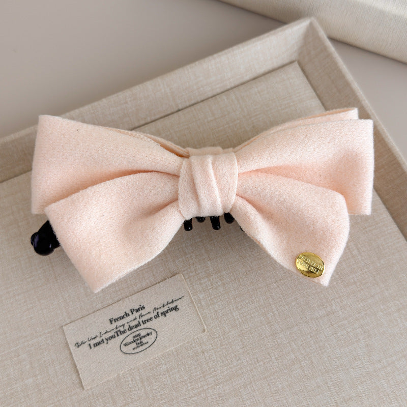 E관 - 양면 모직 리본 골드 포인트 집게핀 [27639] 25.11-1