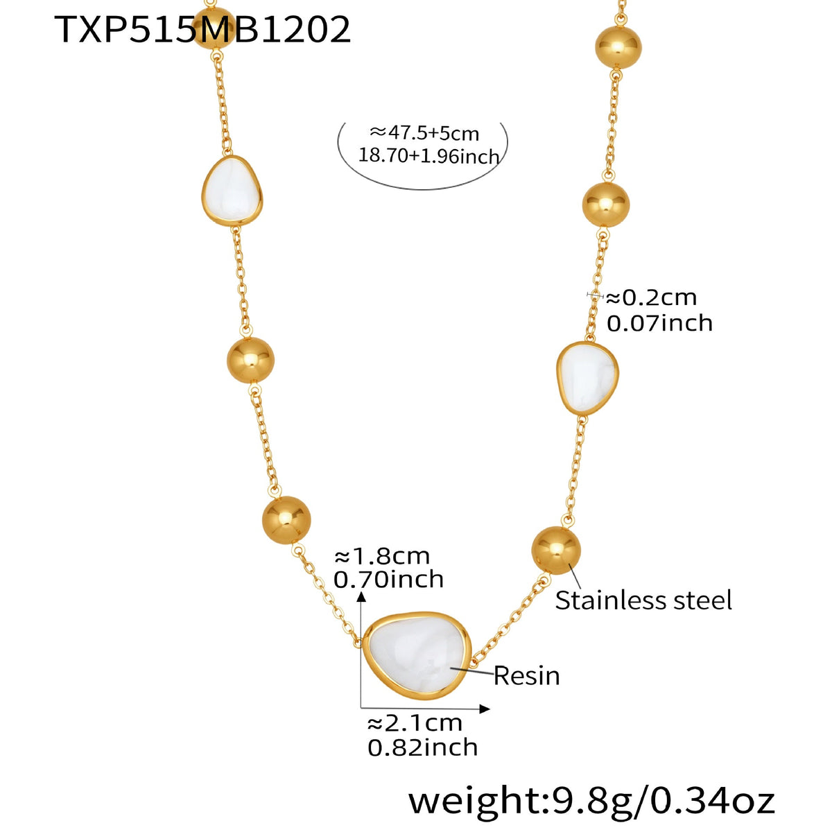 D관 - 컬러 레진 큐빅 하트 18K 도금 스테인리스 스틸 목걸이 팔찌 [TXP515] 25.12-2